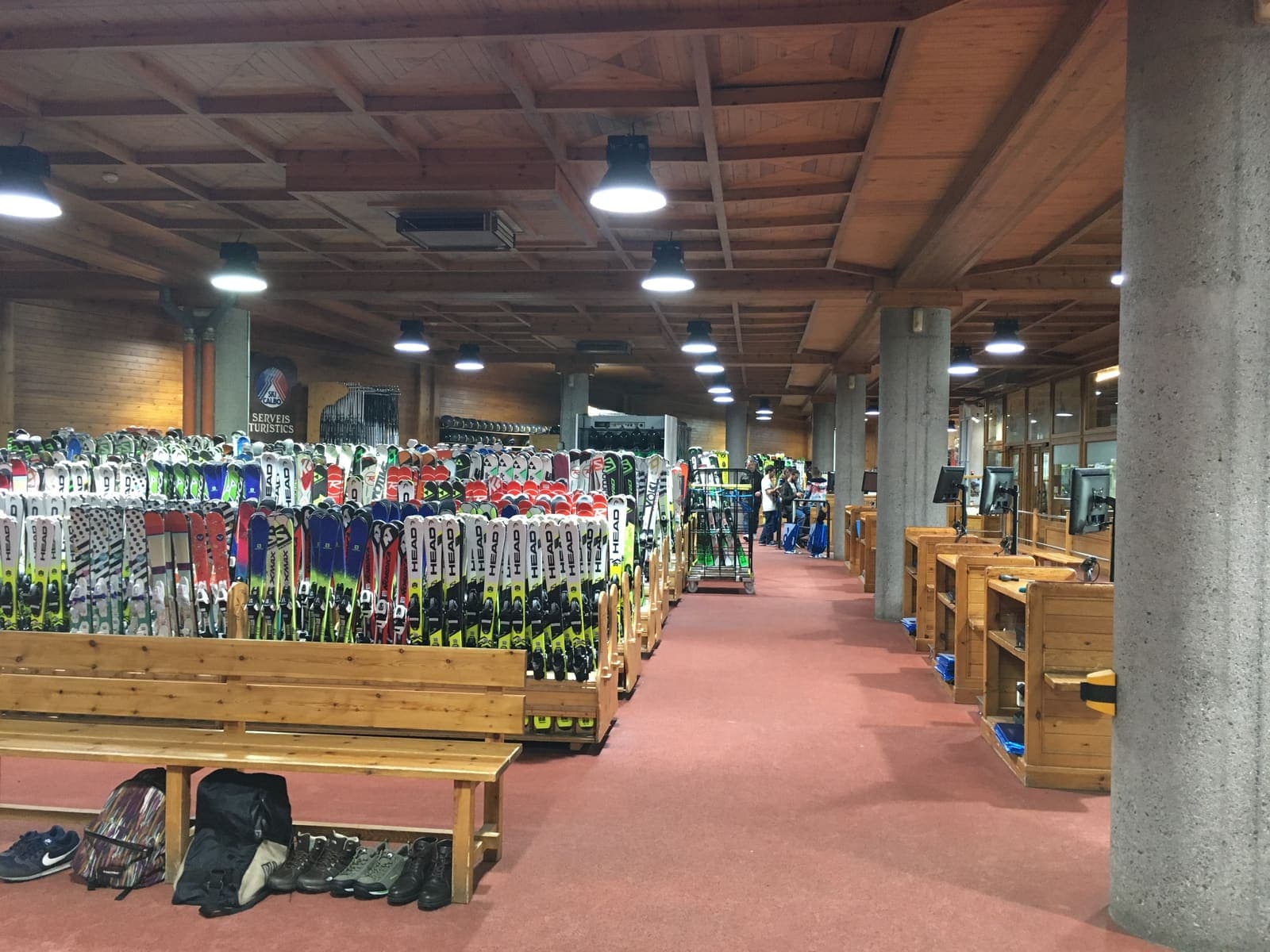 Inside the Sports Calbo ski hire shop in Soldeu