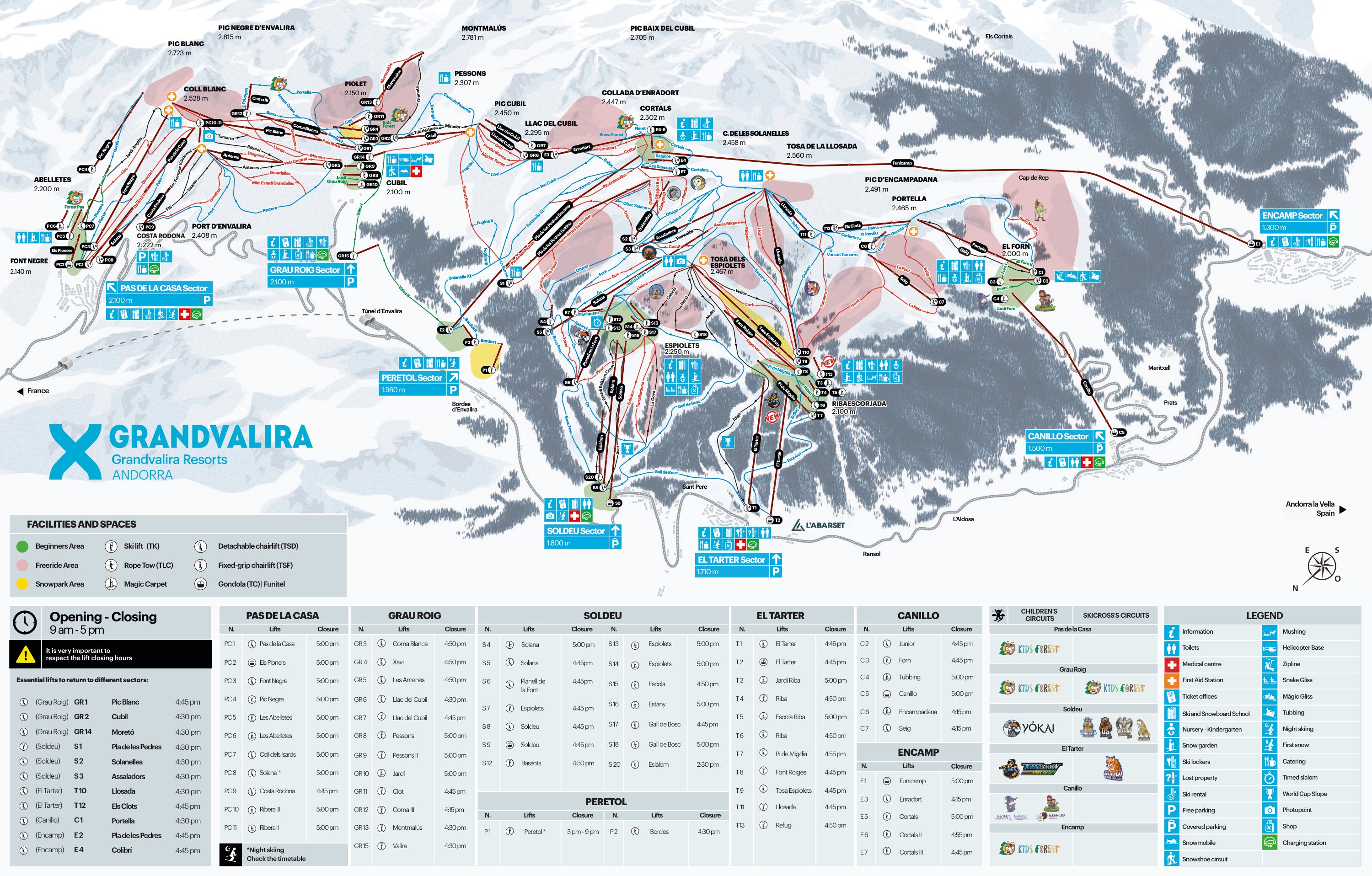 Grandvalira piste map