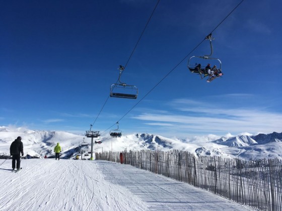 Pla de les Pedres chairlift on a beautiful "bluebird" day