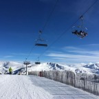 Pla de les Pedres chairlift on a beautiful "bluebird" day