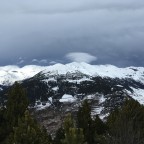 Snow clouds rolling into the mountains. Taken from Gall de Bosc.