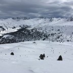 Views of Gall de Bosc and Duc blue runs, taken from off-piste of red Llebre run.
