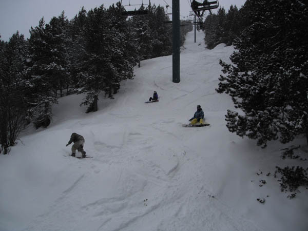 Everyone on the chair is watching when you attempt the off piste underneath it 13/03