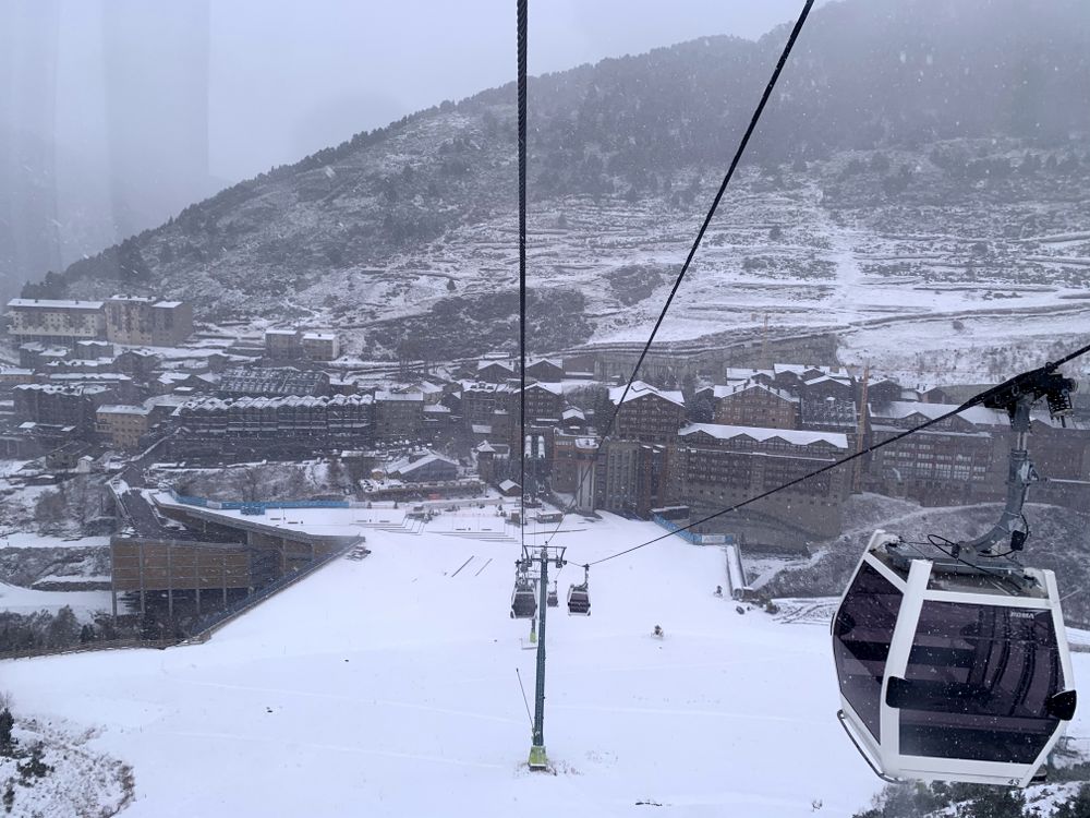 Views from the gondola on a snowy day