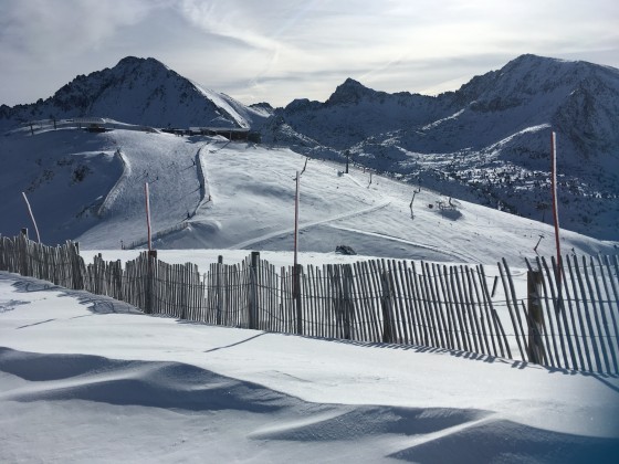 View of Funicamp from top of Pla de les Pedres Soldeu chairlift