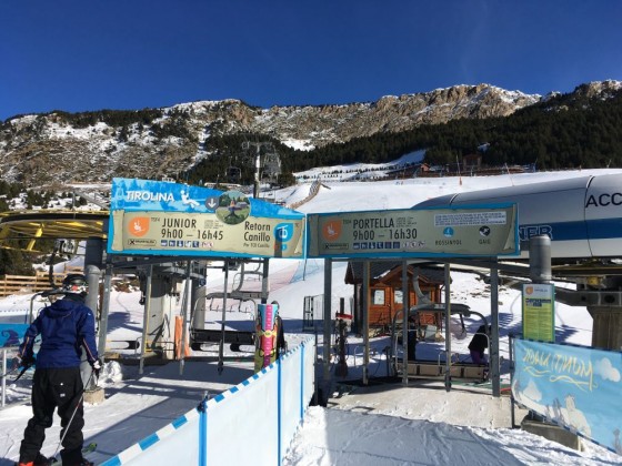 The two chairlifts of Canillo - Tirolina and Portella