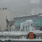 Andorra la Vella, frozen sculpture