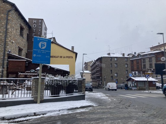 The town of Soldeu was starting to cover on snow