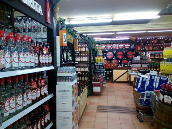 The Alcohol and meats aisles