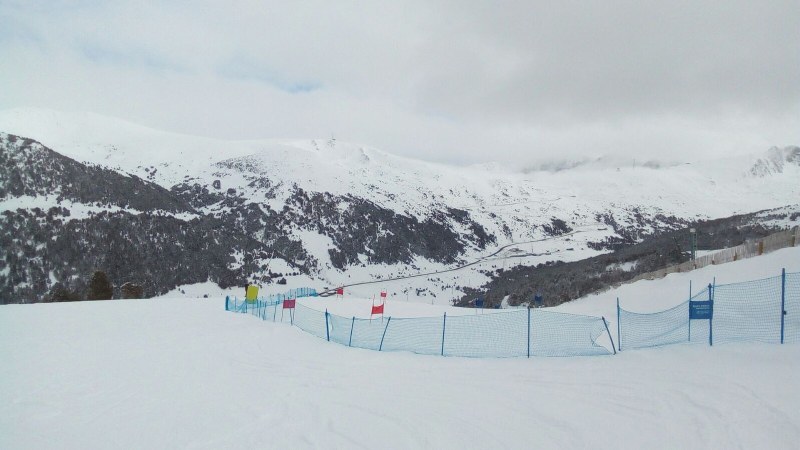 Racing slope for ski school