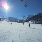Skiing under the chairlift