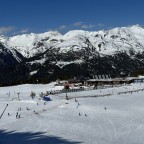 View across the snow garden and Soldeu ski school
