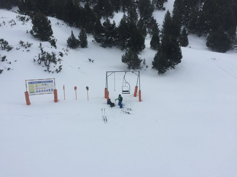 Skiers having a break