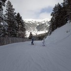 Skiing down the slope El Bosc