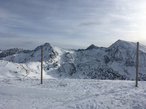 Top of Llosada chairlift looking across towards Funicamp (left)
